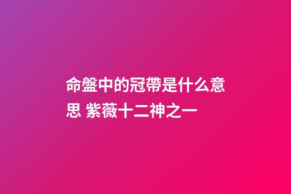 命盤中的冠帶是什么意思 紫薇十二神之一